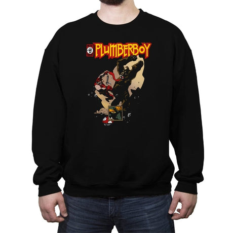 Plumberboy - Crew Neck Sweatshirt Crew Neck Sweatshirt RIPT Apparel Small / Black