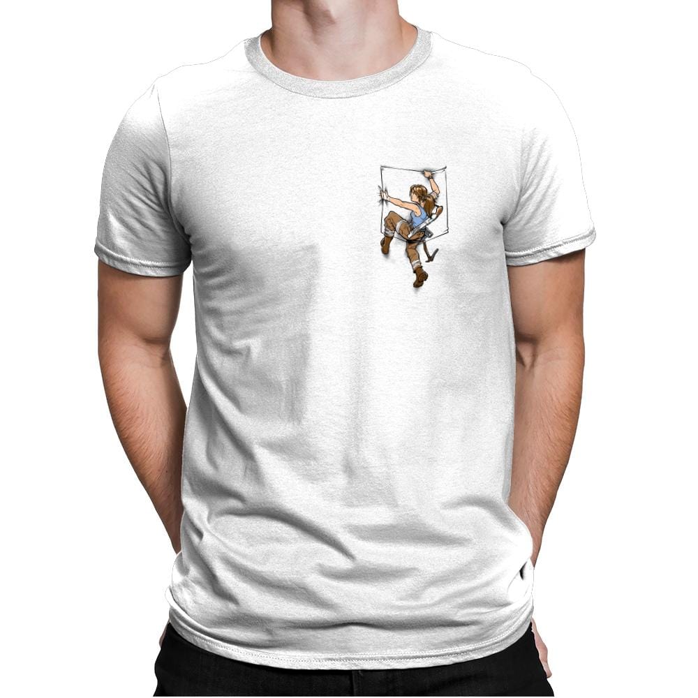 Pocket Raider Exclusive - Mens Premium T-Shirts RIPT Apparel Small / White