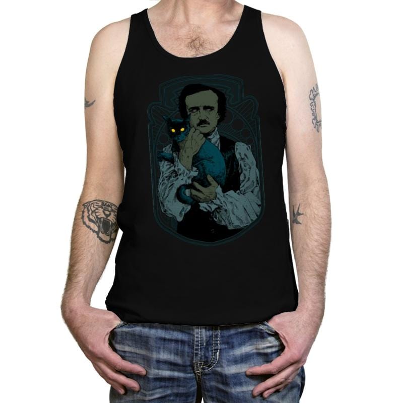 Poe and the Black Cat - Tanktop Tanktop RIPT Apparel X-Small / Black