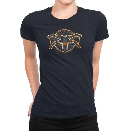 Poe's Flight School Exclusive - Womens Premium T-Shirts RIPT Apparel Small / Midnight Navy