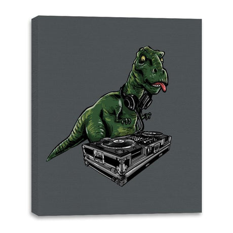 Poor T-Rex DJ - Canvas Wraps Canvas Wraps RIPT Apparel 16x20 / Charcoal