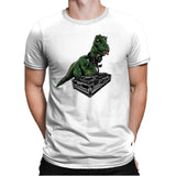 Poor T-Rex DJ - Mens Premium T-Shirts RIPT Apparel Small / White