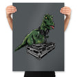Poor T-Rex DJ - Prints Posters RIPT Apparel 18x24 / Charcoal