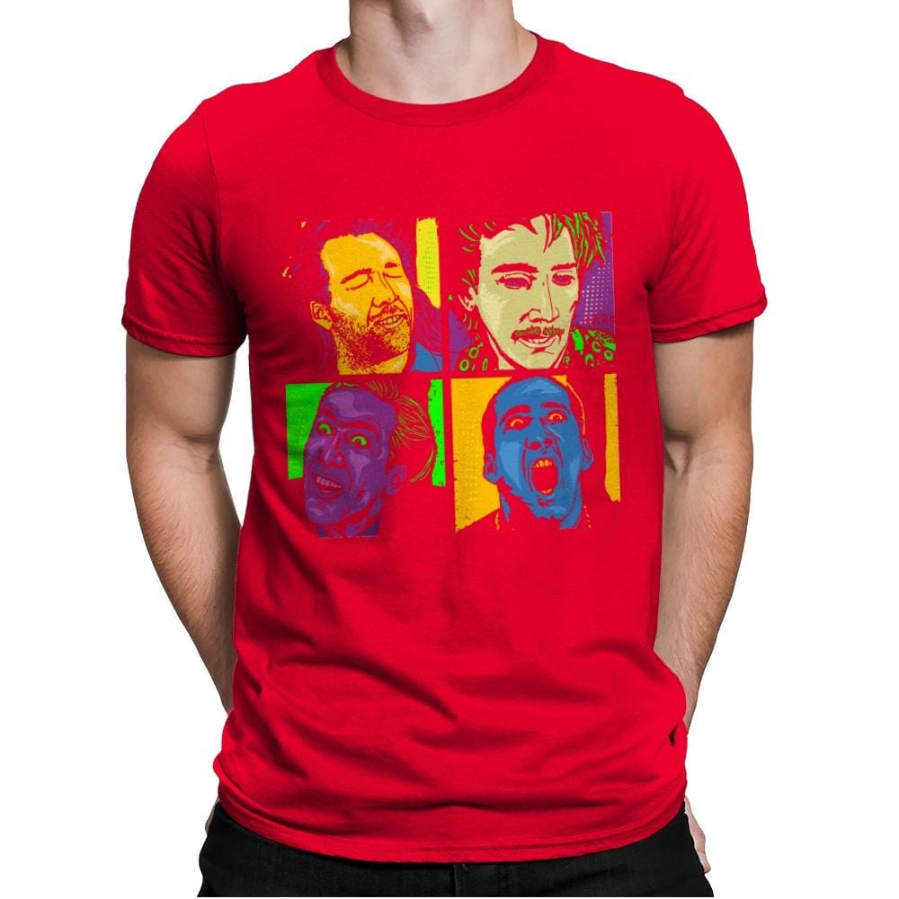 Pop Cage - Mens Premium T-Shirts RIPT Apparel Small / Red