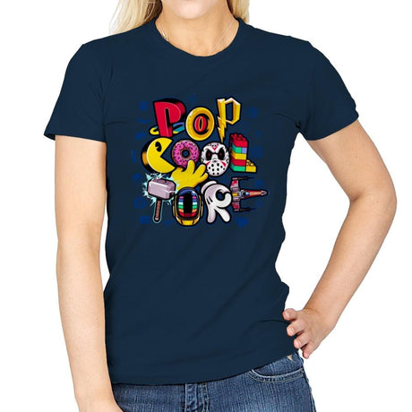 Pop COOLture - Womens T-Shirts RIPT Apparel Small / Navy