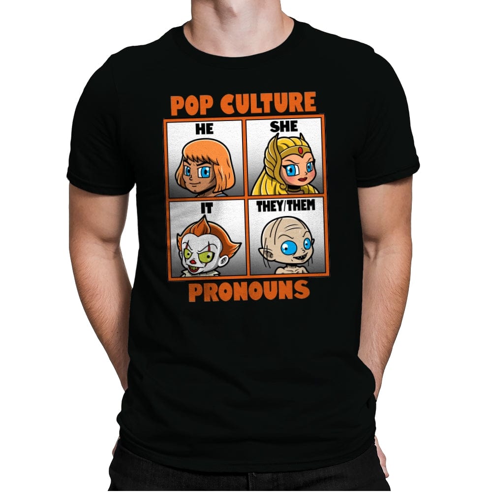 Pop Culture Pronouns - Mens Premium T-Shirts RIPT Apparel Small / Black