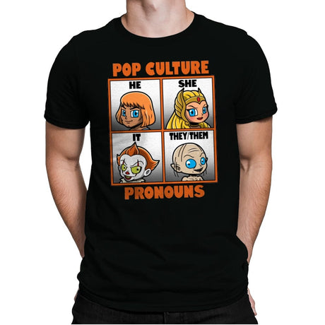 Pop Culture Pronouns - Mens Premium T-Shirts RIPT Apparel Small / Black