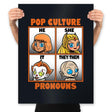 Pop Culture Pronouns - Prints Posters RIPT Apparel 18x24 / Black