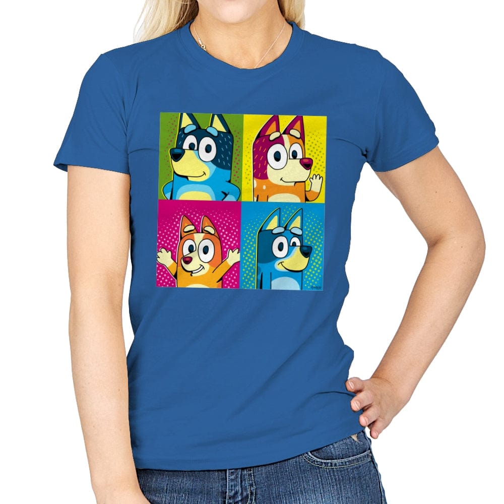 Pop Dogs  - Womens T-Shirts RIPT Apparel Small / Royal
