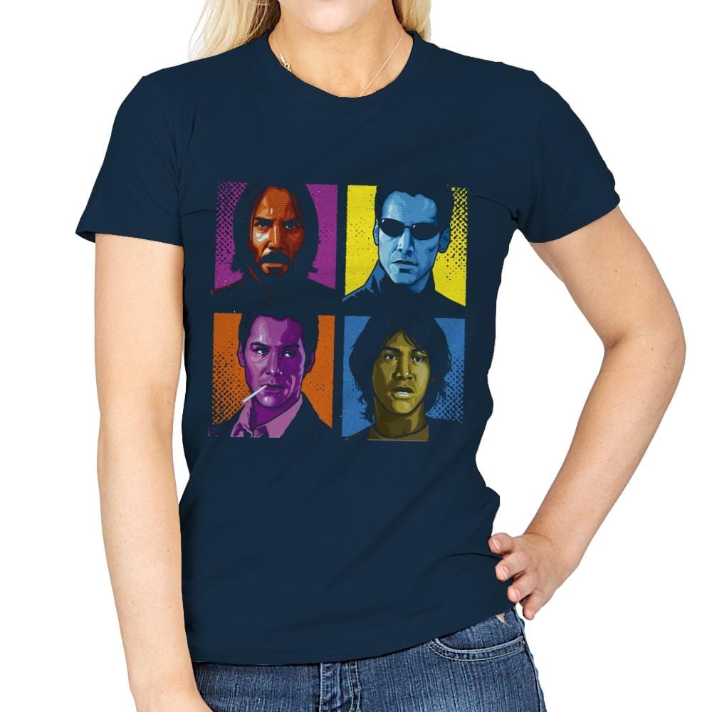 Pop Keanu - Anytime - Womens T-Shirts RIPT Apparel Small / Navy