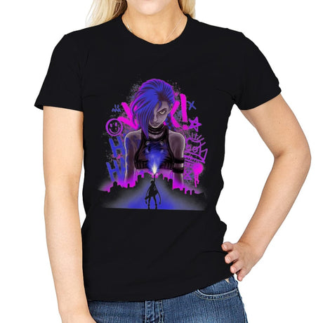 Pow-Pow was Here - Womens T-Shirts RIPT Apparel Small / Black