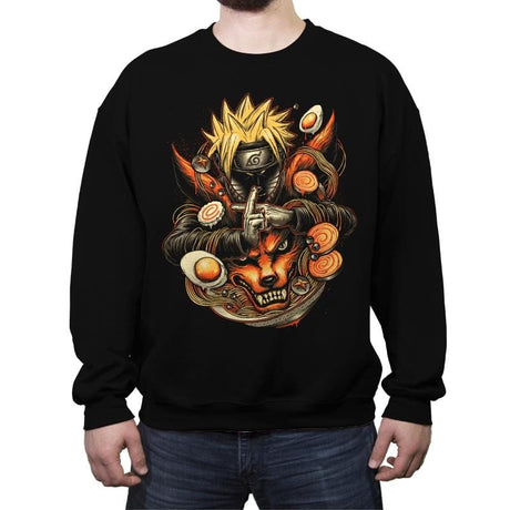 Power of Ramen - Crew Neck Sweatshirt Crew Neck Sweatshirt RIPT Apparel Small / Black
