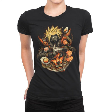 Power of Ramen - Womens Premium T-Shirts RIPT Apparel Small / Black