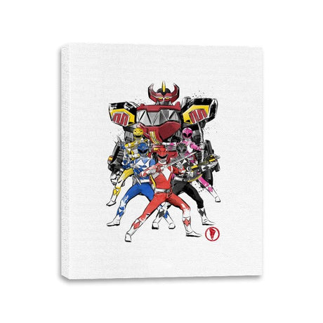 Power Rangers Sumi-e - Canvas Wraps Canvas Wraps RIPT Apparel 11x14 / White