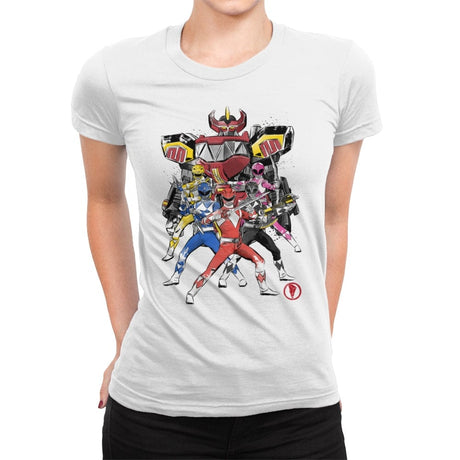 Power Rangers Sumi-e - Womens Premium T-Shirts RIPT Apparel Small / White