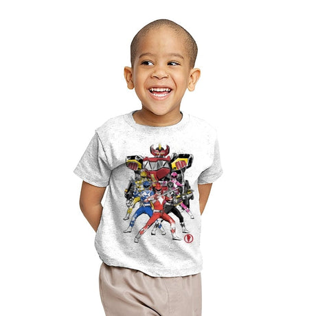 Power Rangers Sumi-e - Youth T-Shirts RIPT Apparel X-small / White
