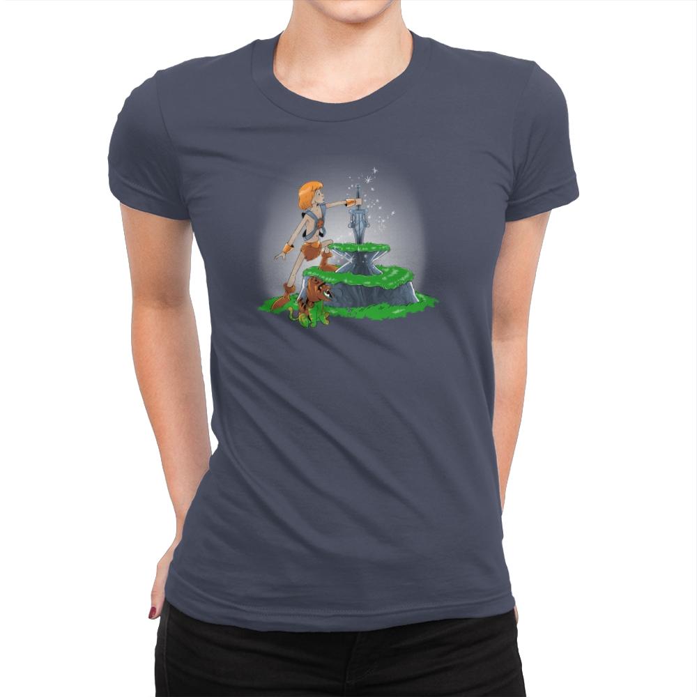 Power Sword and the Stone Exclusive - Womens Premium T-Shirts RIPT Apparel Small / Indigo