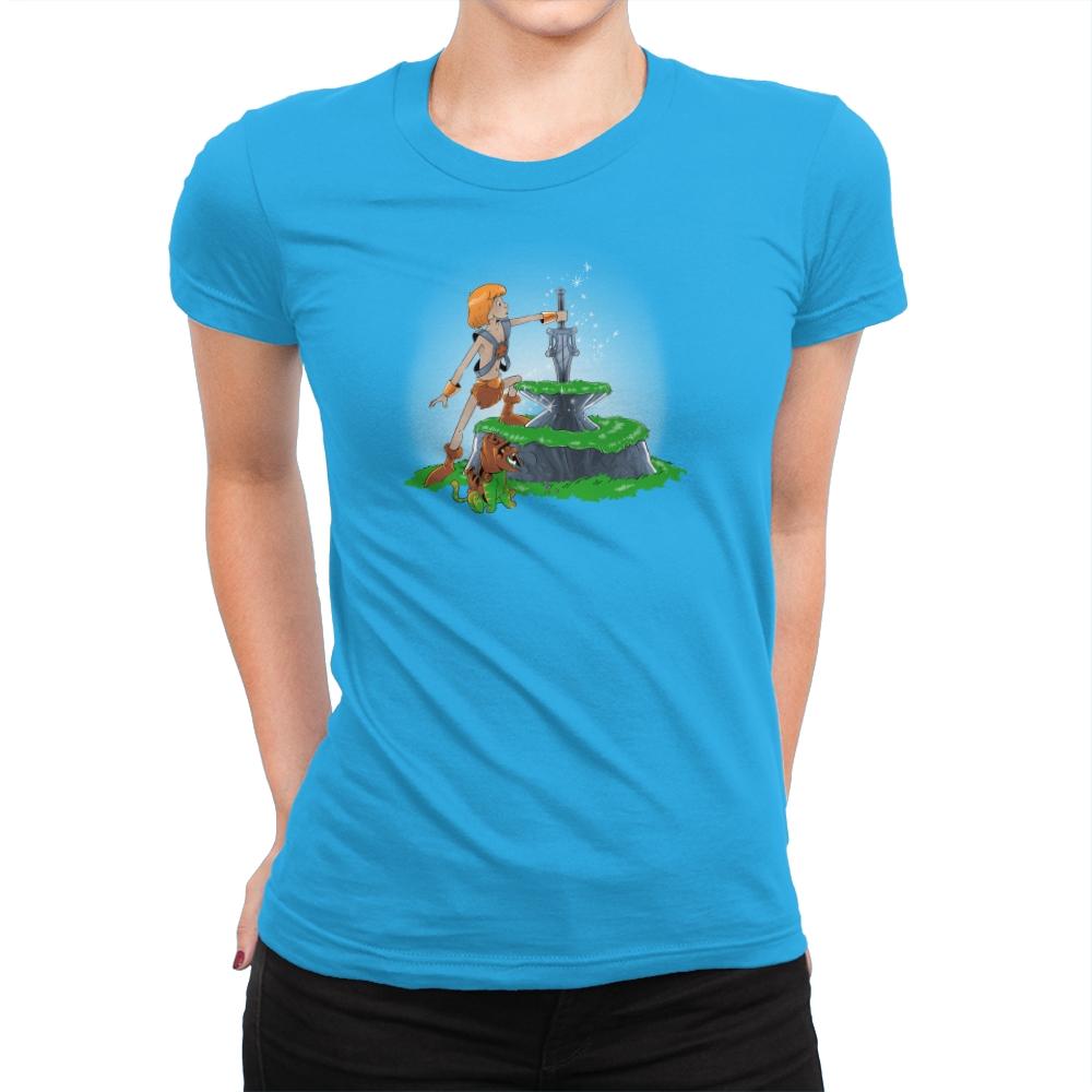 Power Sword and the Stone Exclusive - Womens Premium T-Shirts RIPT Apparel Small / Turquoise