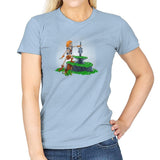 Power Sword and the Stone Exclusive - Womens T-Shirts RIPT Apparel Small / Light Blue
