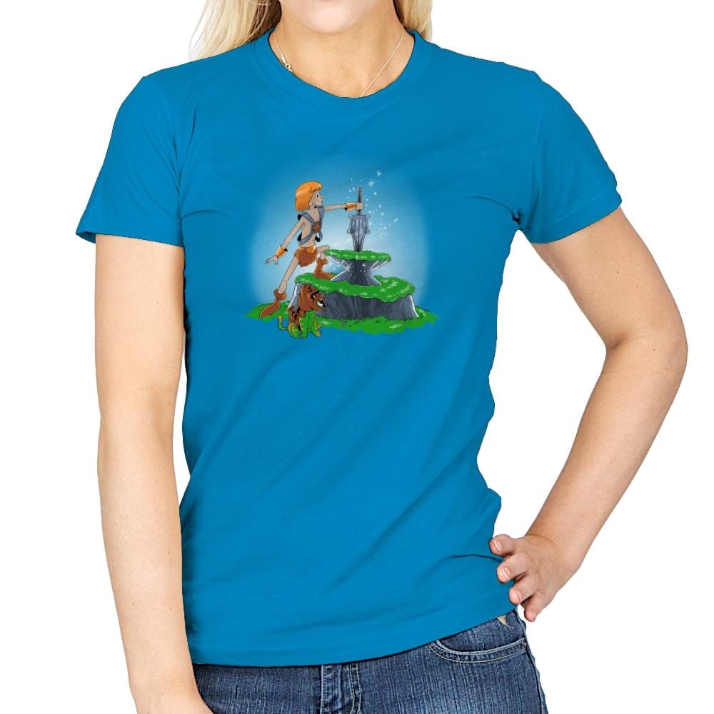 Power Sword and the Stone Exclusive - Womens T-Shirts RIPT Apparel Small / Sapphire