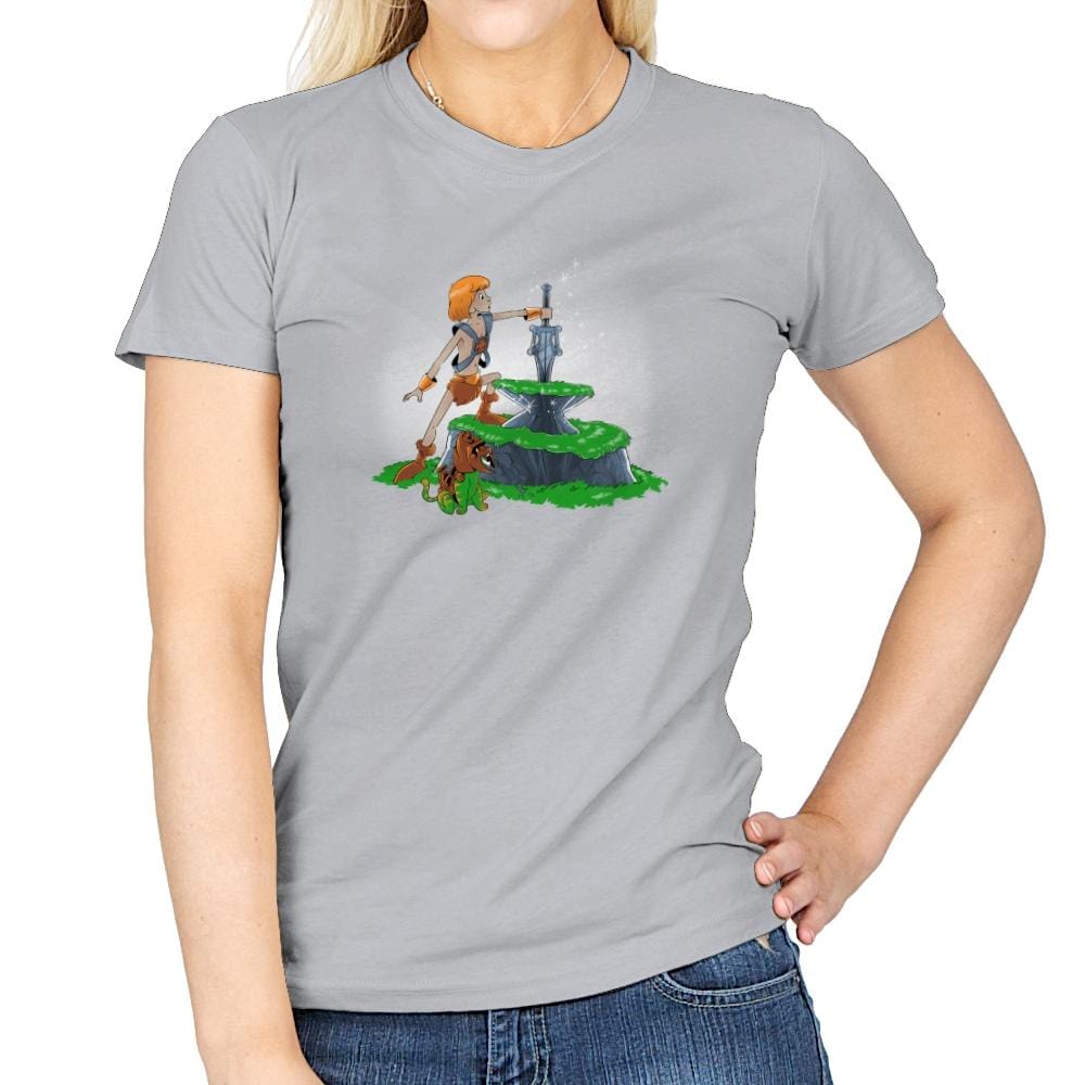 Power Sword and the Stone Exclusive - Womens T-Shirts RIPT Apparel Small / Sport Grey