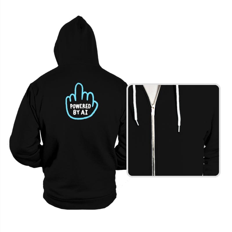 Powered by AI. - Hoodies Hoodies RIPT Apparel Small / Black
