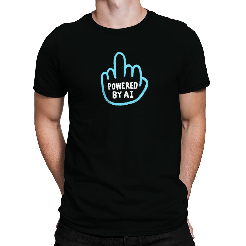 Powered by AI. - Mens Premium T-Shirts RIPT Apparel Small / Black