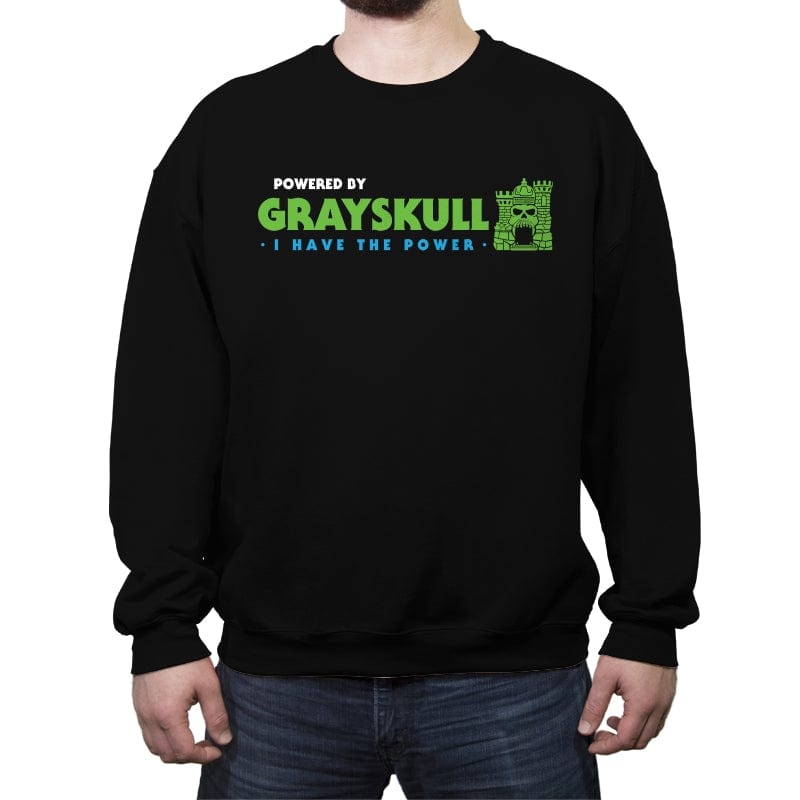 Powered by Grayskull - Crew Neck Sweatshirt Crew Neck Sweatshirt RIPT Apparel Small / Black