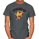 Powered By Pizza - Mens T-Shirts RIPT Apparel Small / Charcoal