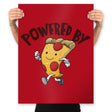 Powered By Pizza - Prints Posters RIPT Apparel 18x24 / Red