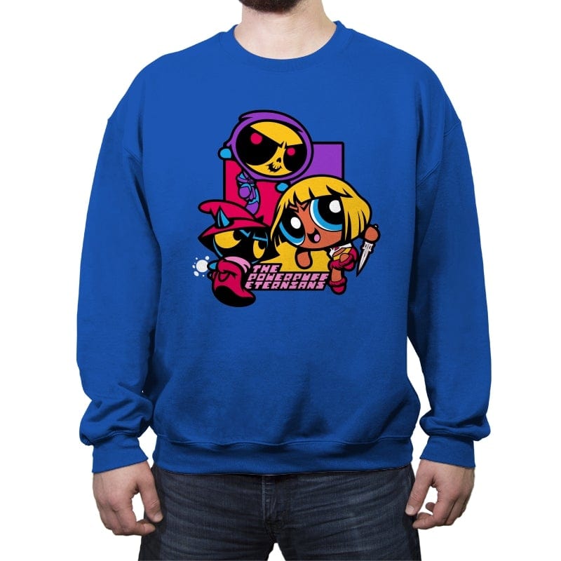 Powerpuff Eternians - Crew Neck Sweatshirt Crew Neck Sweatshirt RIPT Apparel Small / Royal