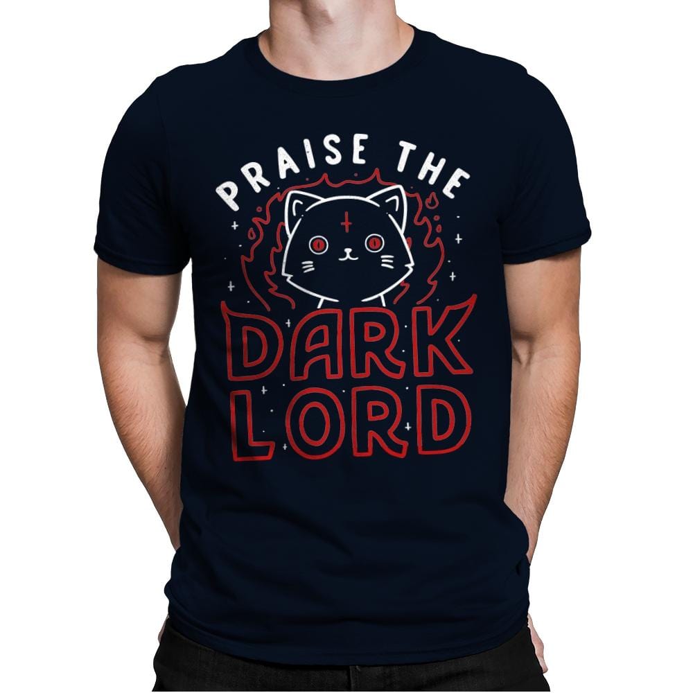 Praise The Dark Lord - Mens Premium T-Shirts RIPT Apparel Small / Midnight Navy