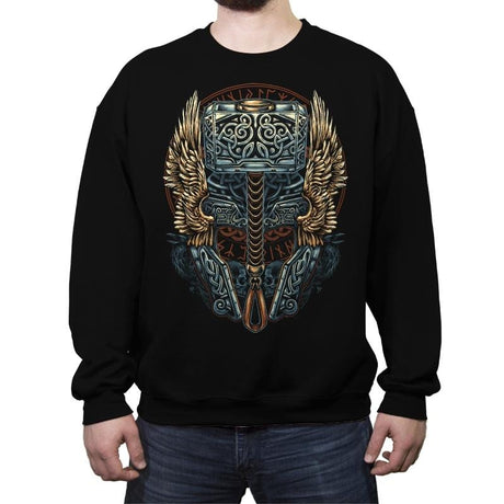 Pray for Thunder - Crew Neck Sweatshirt Crew Neck Sweatshirt RIPT Apparel Small / Black