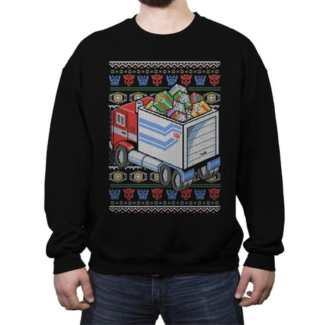 Presents in Disguise - Crew Neck Sweatshirt Crew Neck Sweatshirt RIPT Apparel Small / Black