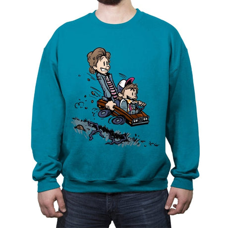 Pretty Damn Good Babysitter - Crew Neck Sweatshirt Crew Neck Sweatshirt RIPT Apparel Small / Antique Sapphire