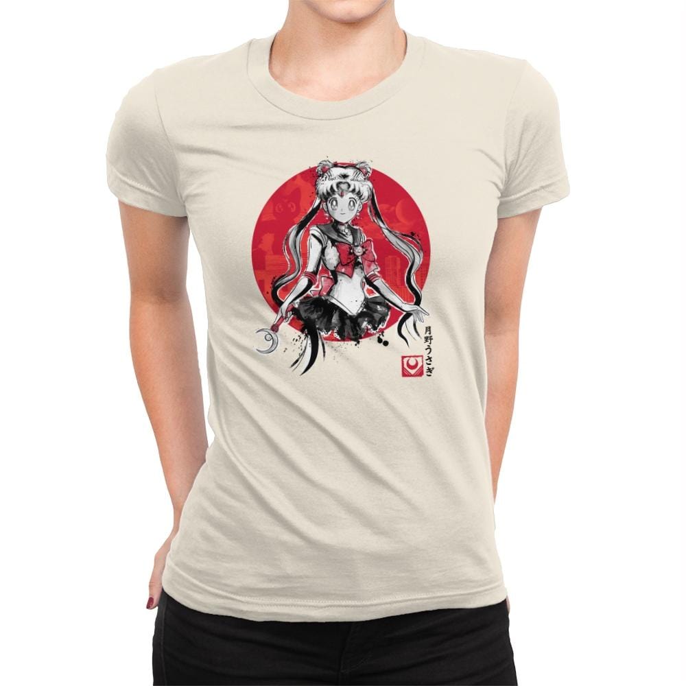 Pretty Guardian Sumi-e - Sumi Ink Wars - Womens Premium T-Shirts RIPT Apparel Small / Natural