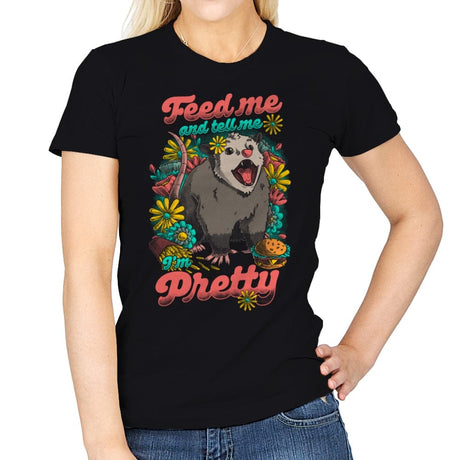Pretty Hungry Possum - Fastfood Cute Gift - Womens T-Shirts RIPT Apparel Small / Black