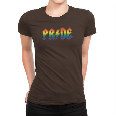 Pride Rock Exclusive - Pride - Womens Premium T-Shirts RIPT Apparel Small / Dark Chocolate