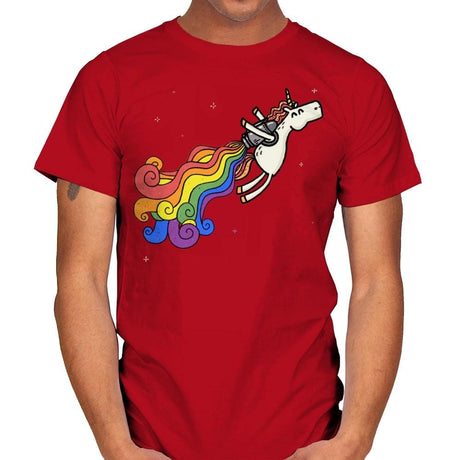 Pride Unicorn Power - Mens T-Shirts RIPT Apparel Small / Red