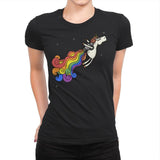 Pride Unicorn Power - Womens Premium T-Shirts RIPT Apparel Small / Black