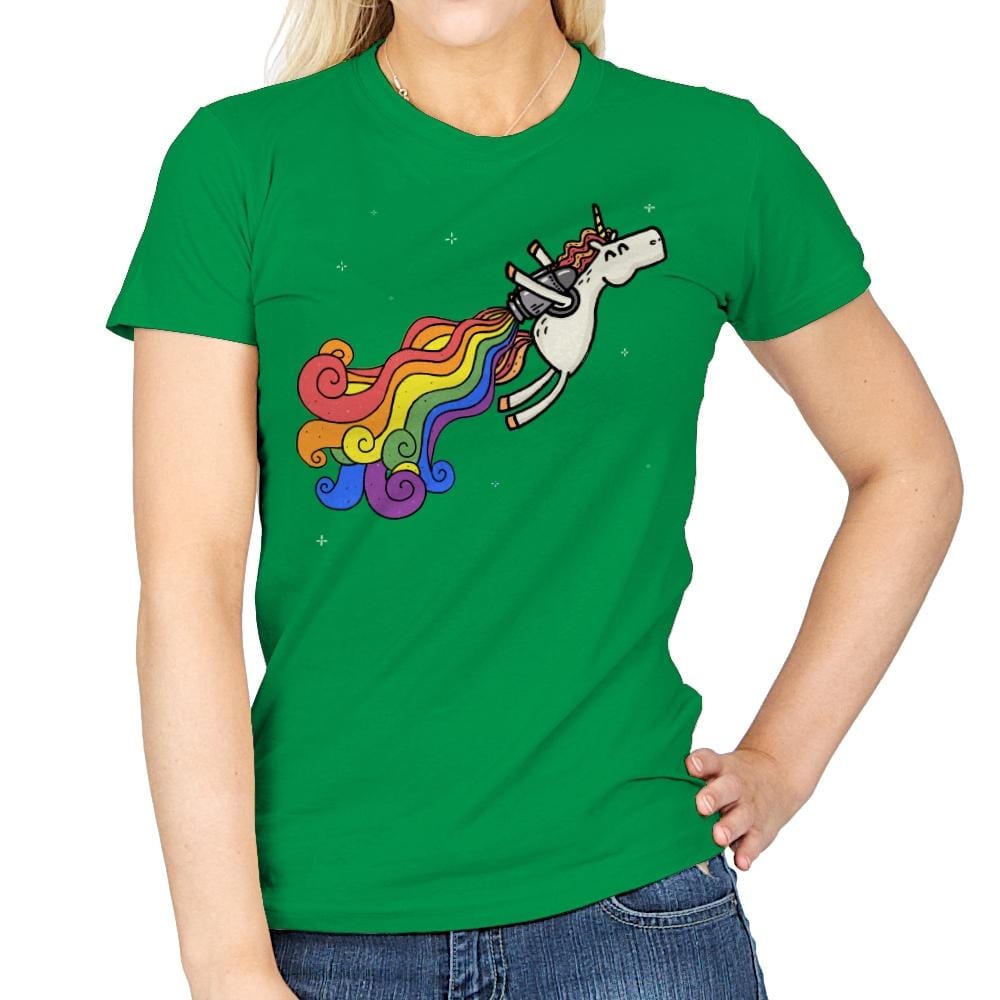 Pride Unicorn Power - Womens T-Shirts RIPT Apparel Small / Irish Green
