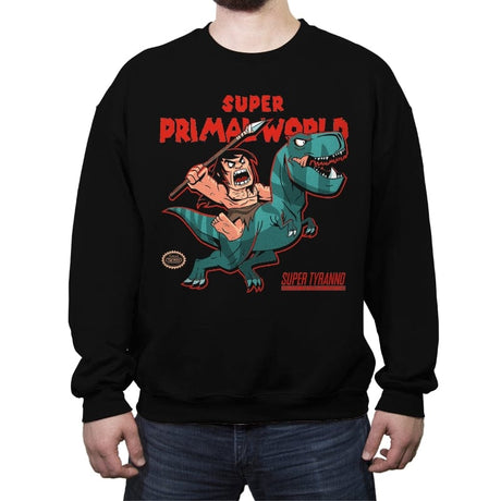 Primordial World - Crew Neck Sweatshirt Crew Neck Sweatshirt RIPT Apparel Small / Black