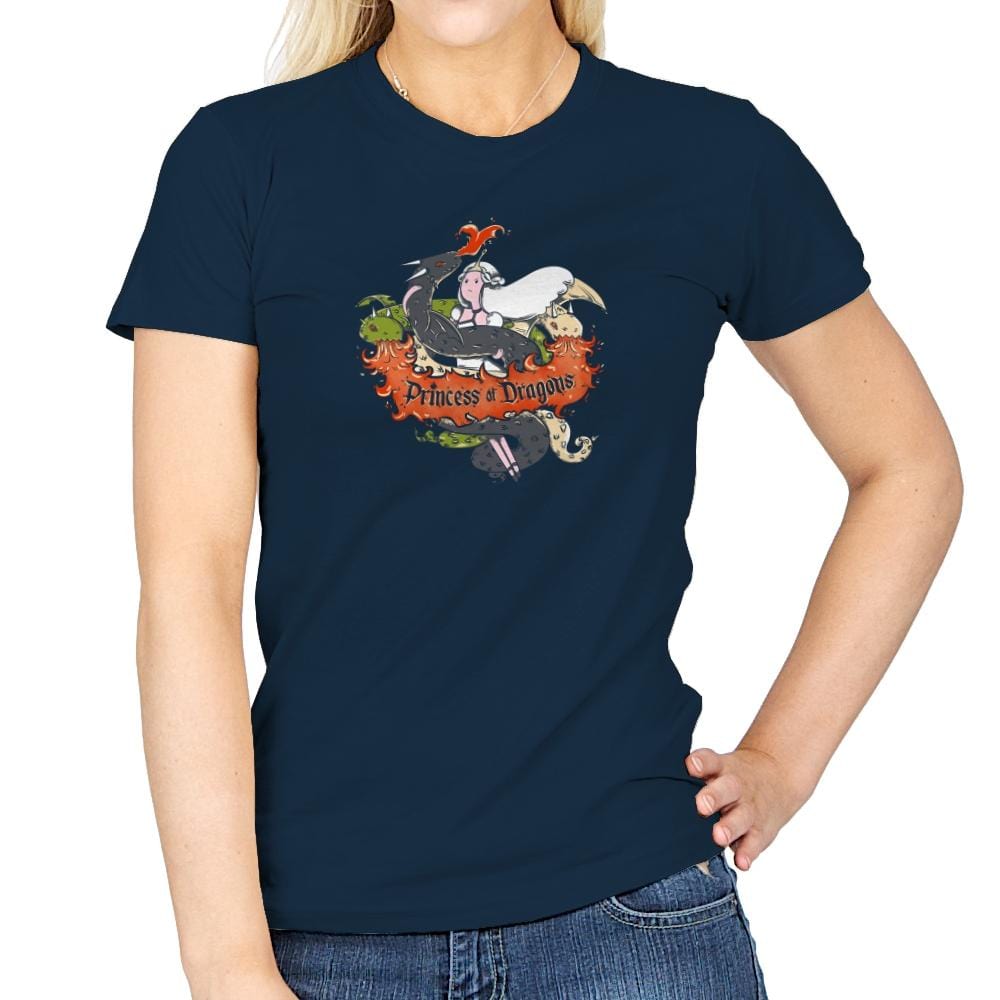 Princess of Dragons Exclusive - Womens T-Shirts RIPT Apparel Small / Navy
