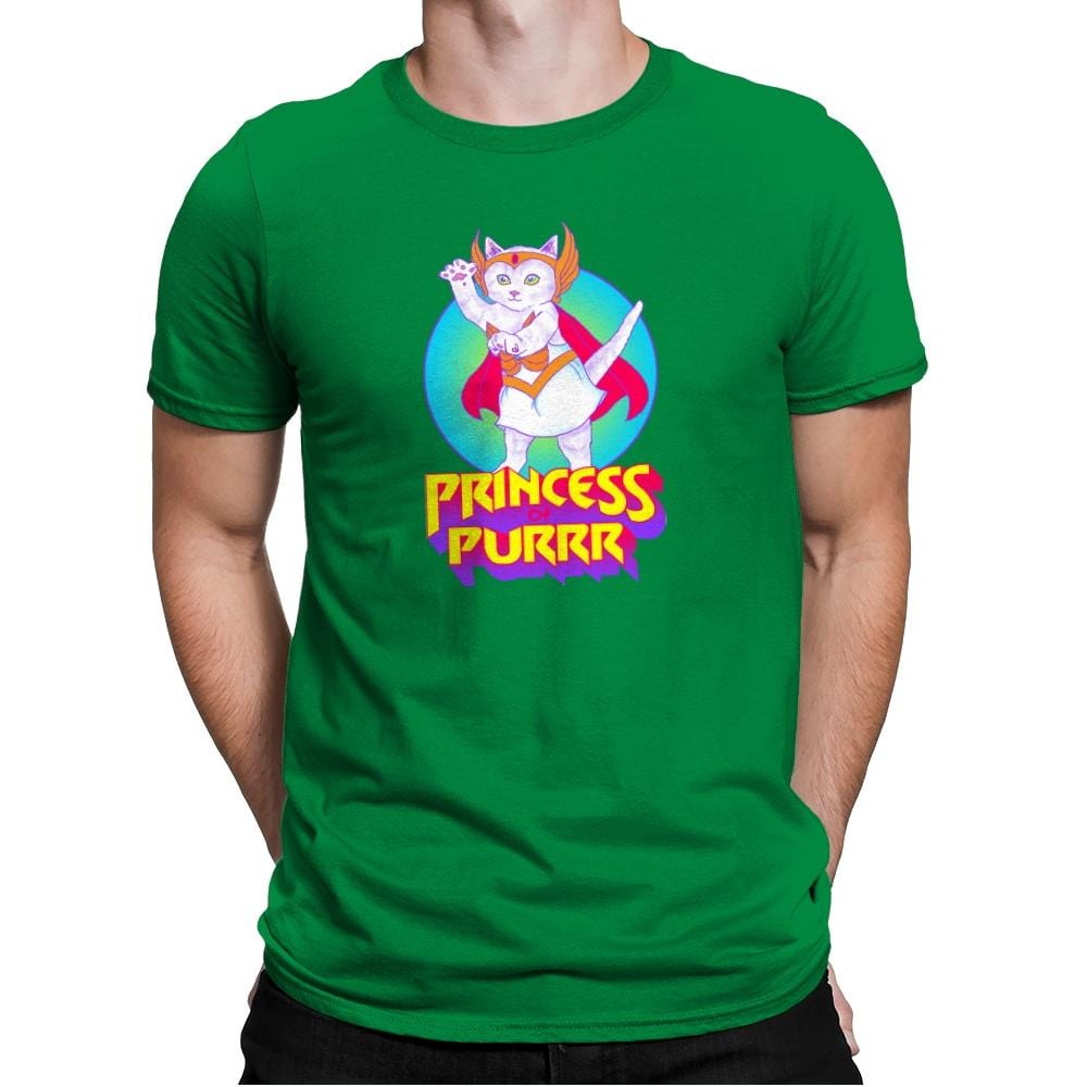 Princess of Purrr - Saturday Morning Tees - Mens Premium T-Shirts RIPT Apparel Small / Kelly Green