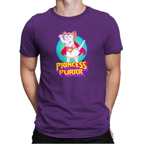 Princess of Purrr - Saturday Morning Tees - Mens Premium T-Shirts RIPT Apparel Small / Purple Rush
