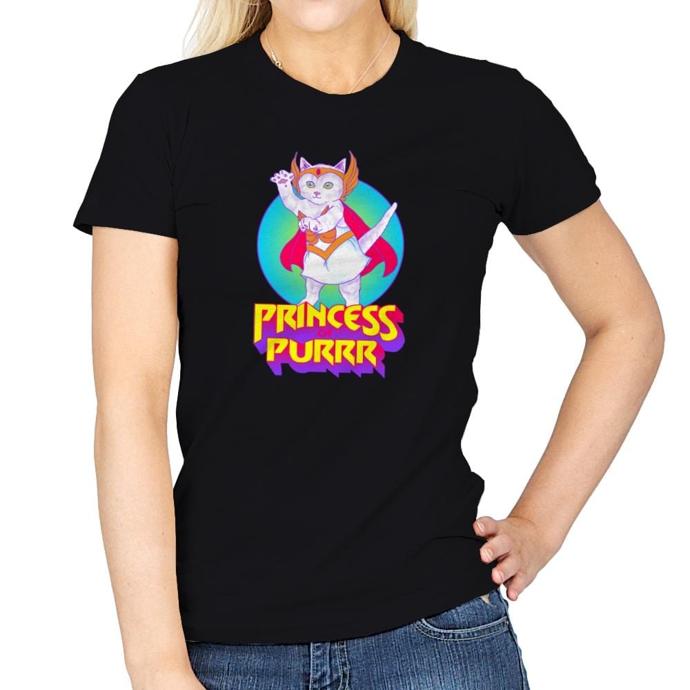 Princess of Purrr - Saturday Morning Tees - Womens T-Shirts RIPT Apparel Small / Black