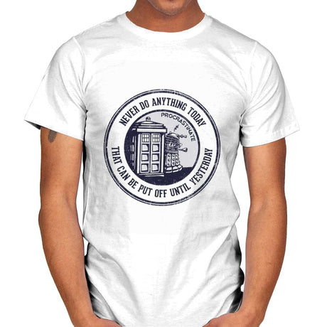 Procrastinate - Mens T-Shirts RIPT Apparel Small / White