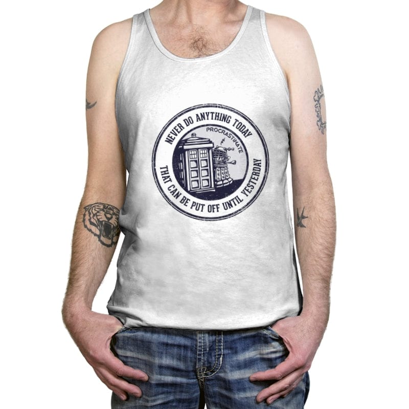 Procrastinate - Tanktop Tanktop RIPT Apparel X-Small / White