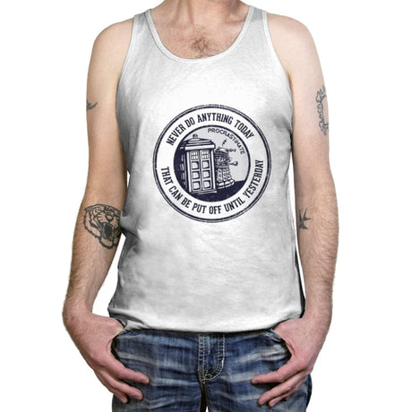 Procrastinate - Tanktop Tanktop RIPT Apparel X-Small / White