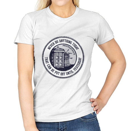 Procrastinate - Womens T-Shirts RIPT Apparel Small / White